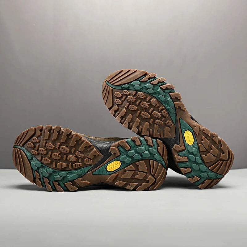 أحذية HIKEUP الرجالية عالية الرقبة للمشي لمسافات طويلة في الهواء الطلق