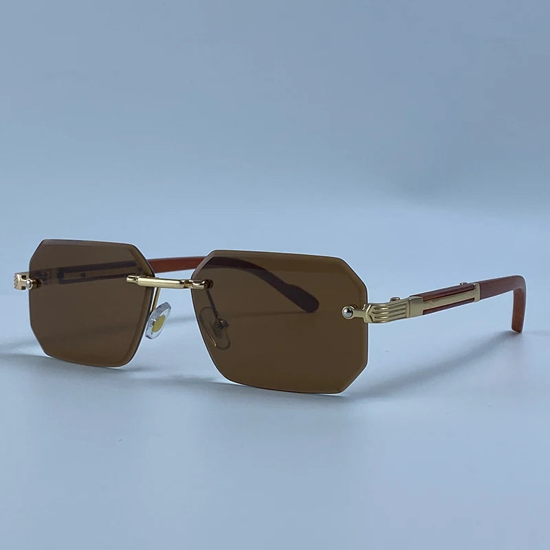 Elite Rimless Rectangle Sunglasses