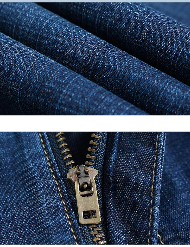 بنطلون جينز رجالي مستقيم بمقاسات كبيرة