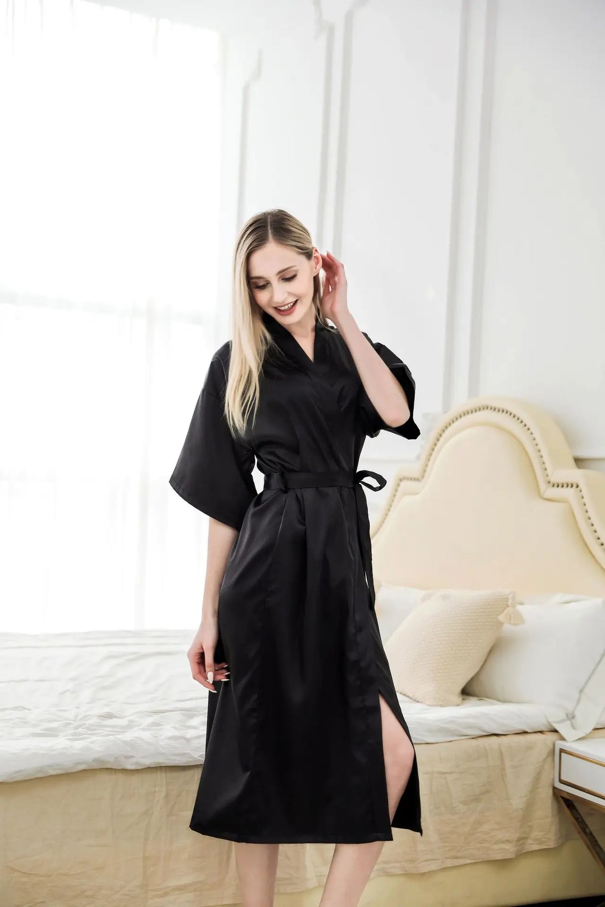 Luna Satin Belted Robe