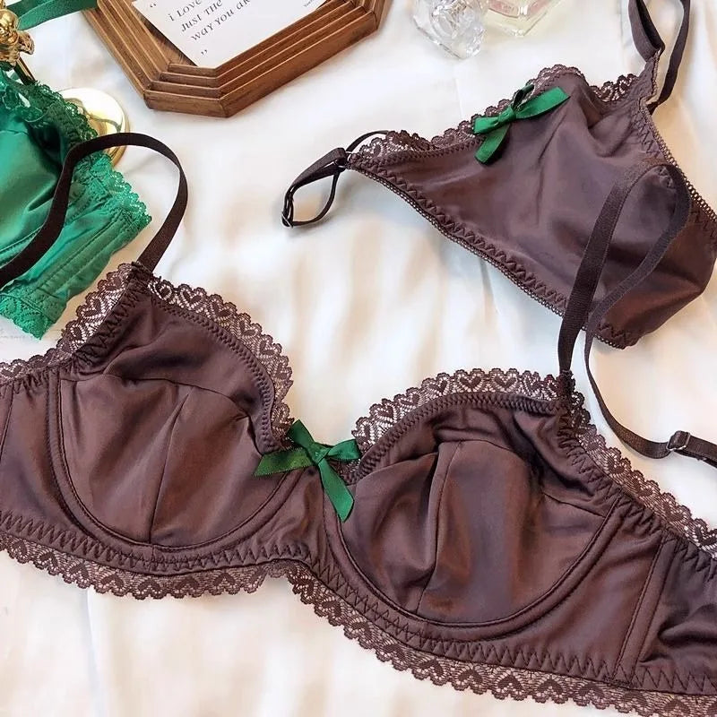 مجموعة حمالة صدر نسائية من الحرير الجليدي