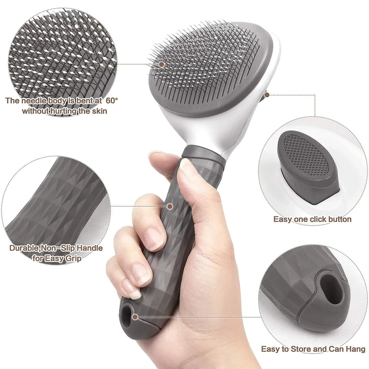 Self-Cleaning Pet Hair Remover Brush for Dogs & Cats