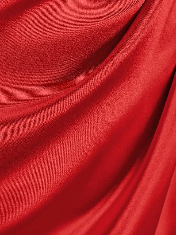 Scarlet Satin Corset Dress