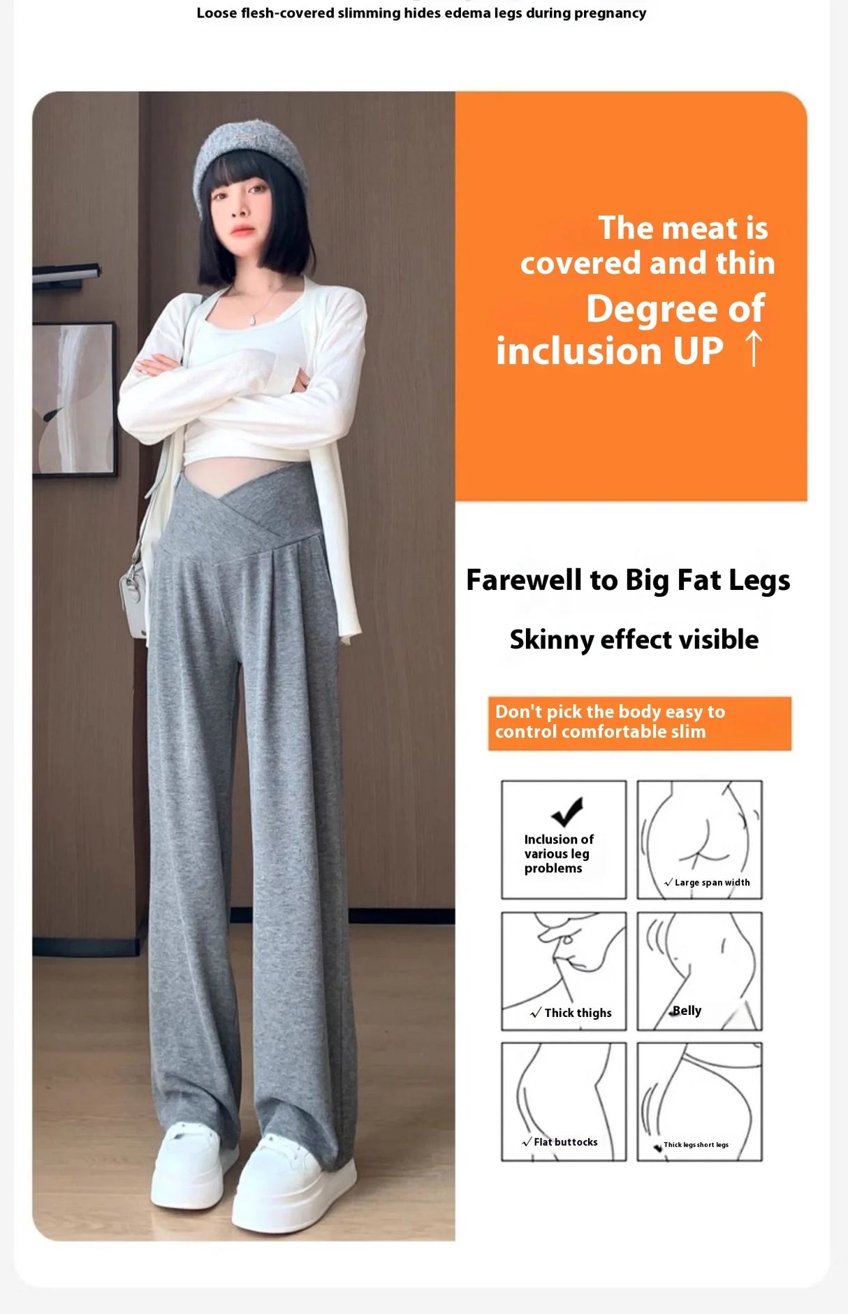 Wide-Leg Low-Waist Maternity Pants