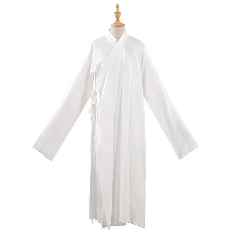 Ming Dynasty Hanfu inner robe costume, traditional Chinese attire for men and women, made of lightweight polyester.