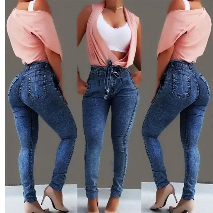 Women Plus Size Stretch Slim Pencil Jeans