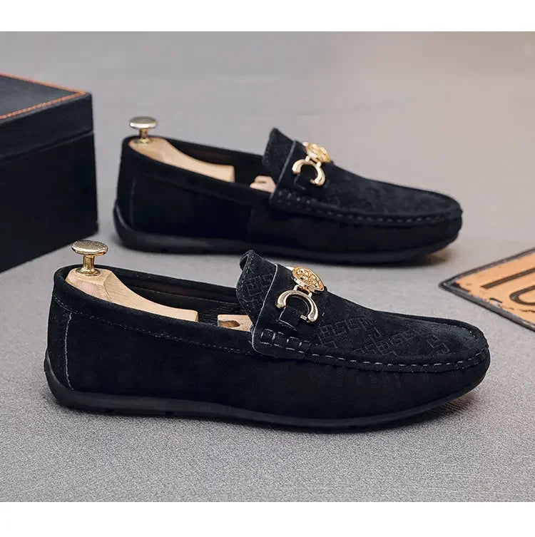 Men Solid Color Big Size Loafers