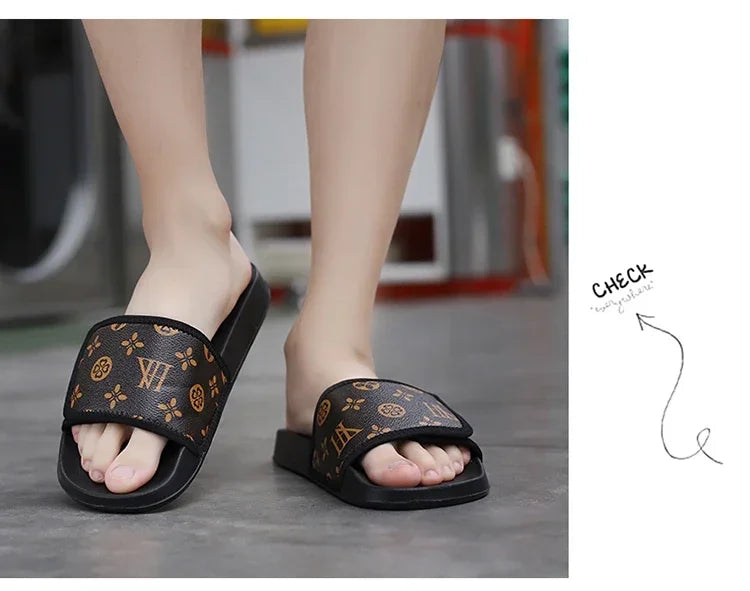 Men Genuine Leather Summer Sandals Slippers