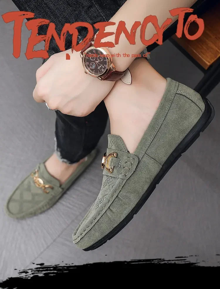 Men Solid Color Big Size Loafers