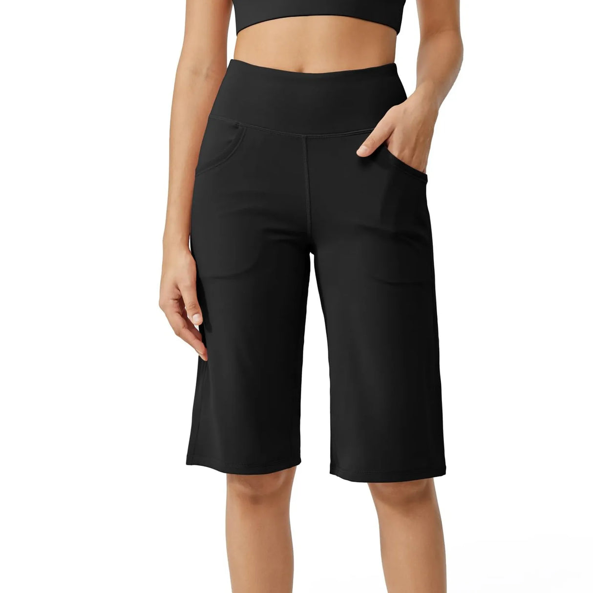 Women Capri Pants with Pockets Yoga Fit
