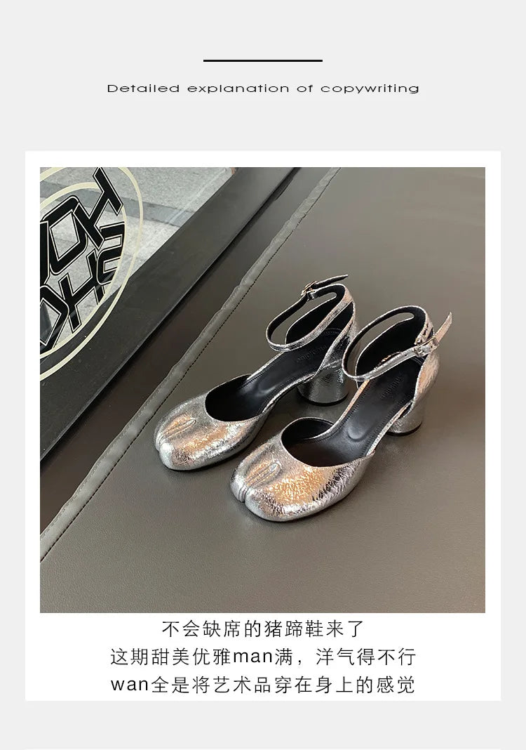 Women’s Leather Square Toe High Heel Pumps