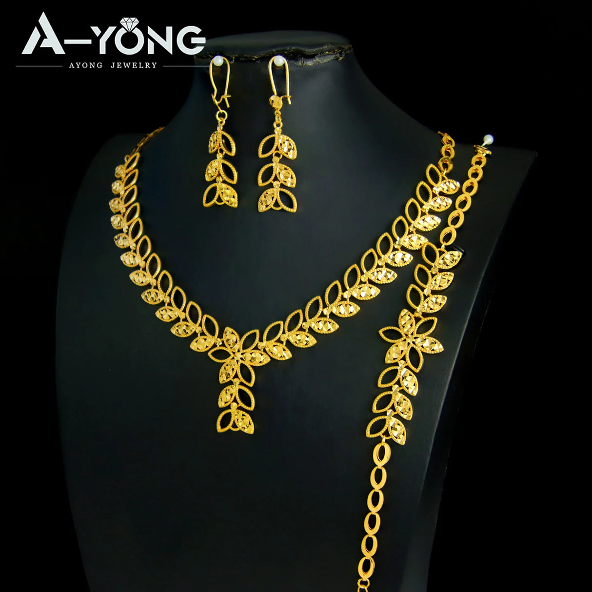 Dubai 21K Gold Plated Bridal Jewelry Set