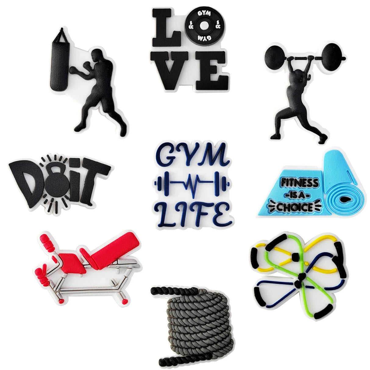 Women Bodybuilding Shoe Charms Fun Set