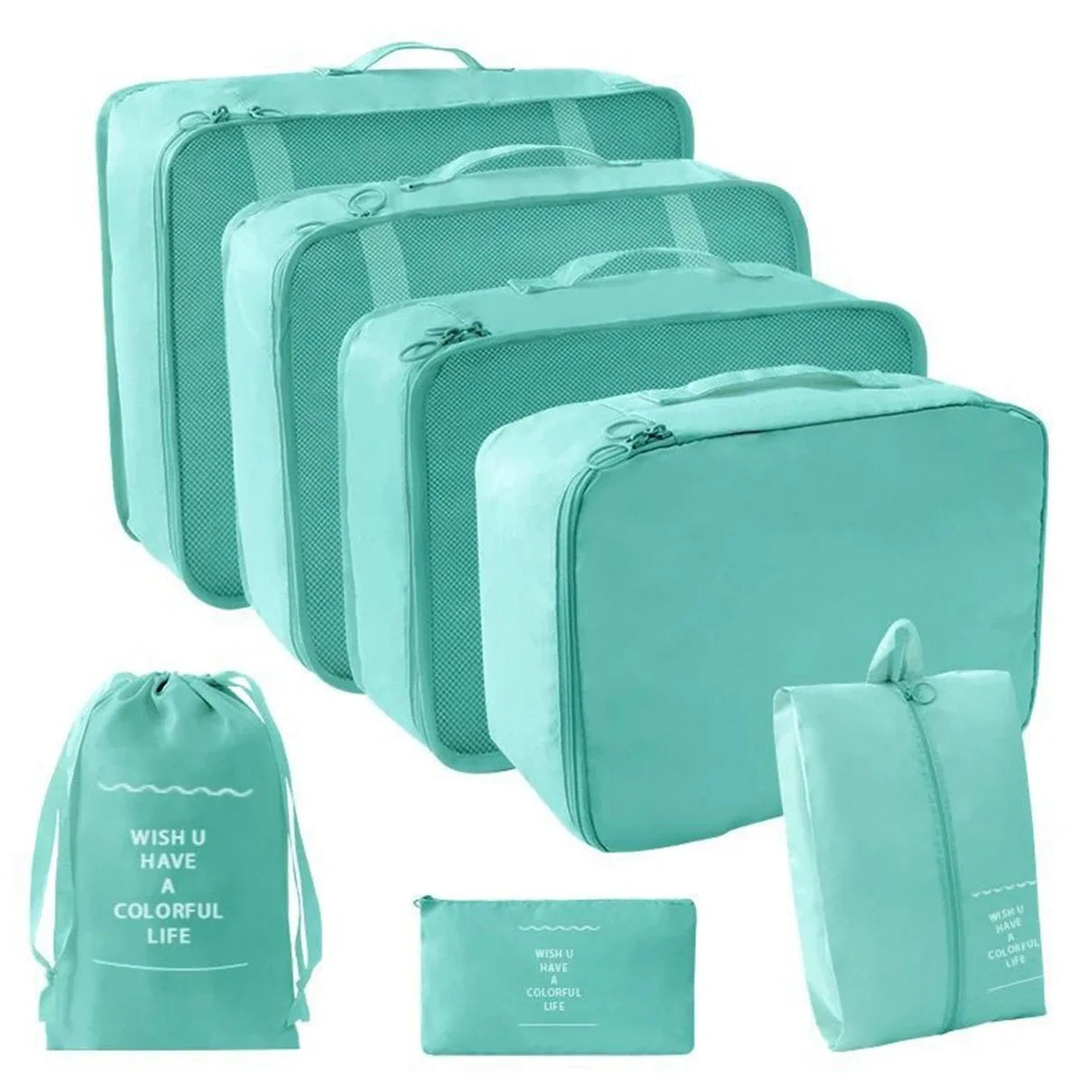 7-Piece Travel Packing Organizer Set – Folding Luggage Cubes