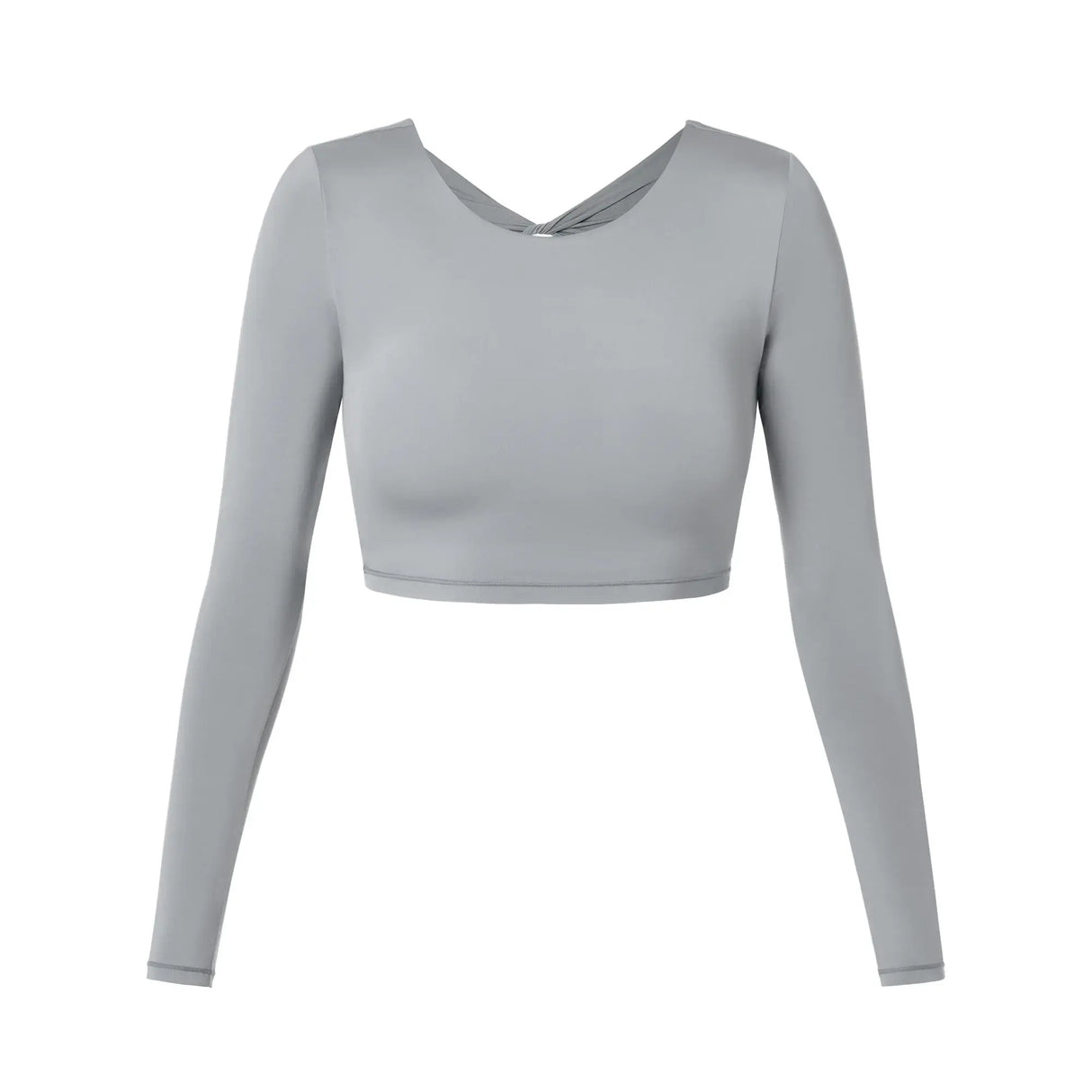 بلوزة يوغا نسائية مفتوحة الظهر بأكمام طويلة
