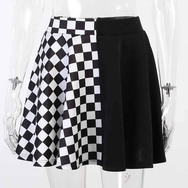 Women Colorblock Pleated Skirt
