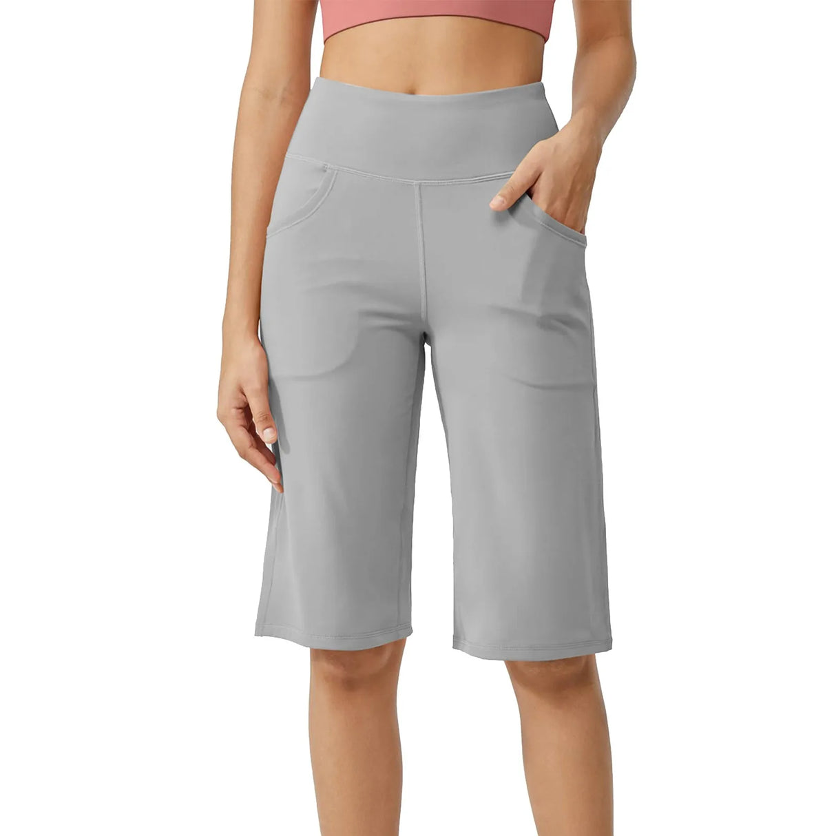 Women Capri Pants with Pockets Yoga Fit