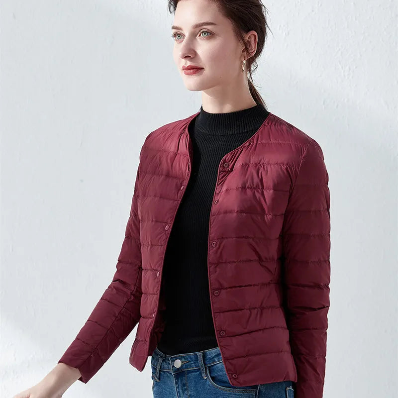 Women's Light Thin Round Neck Jacket