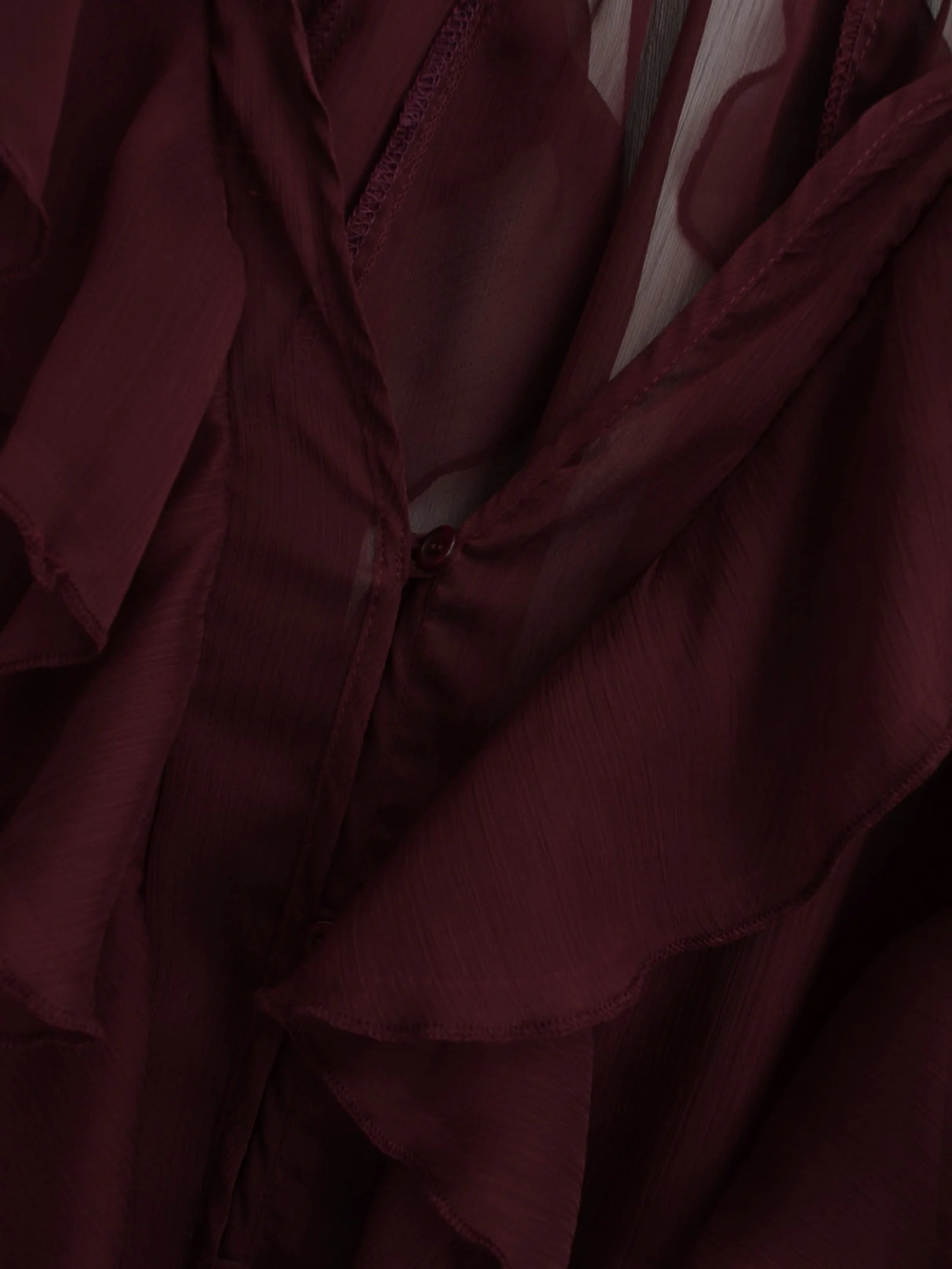 Rufflynn™ – Translucent Ruffle Blouse (V-Neck, Hollow-Out Chic for Spring/Summer)