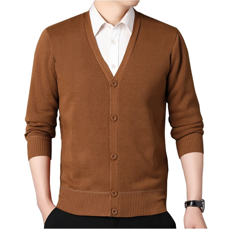 Men V-Neck Knit Cardigan