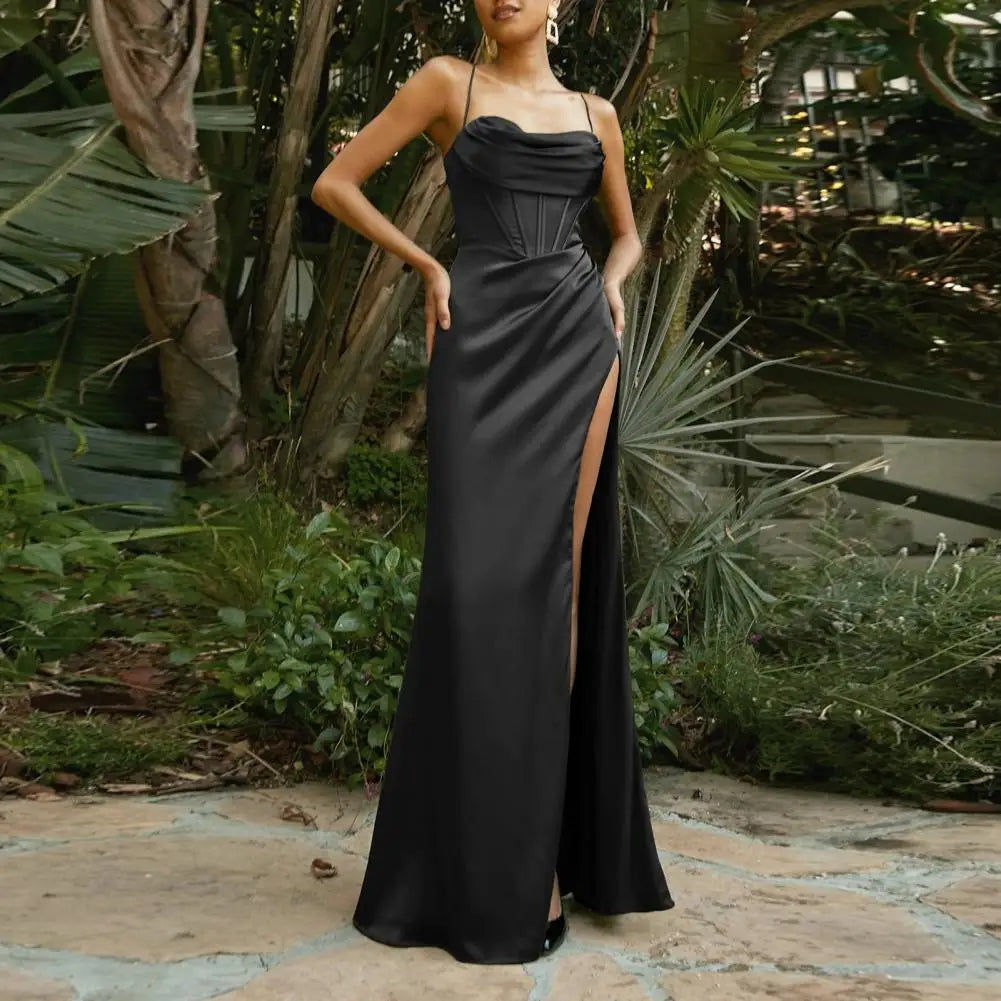 Women's Satin Corset Evening Dress