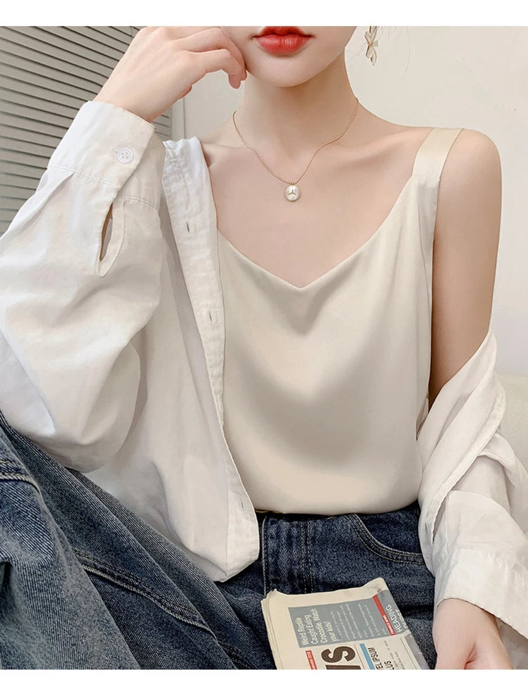 Satin Silk V-Neck Cami