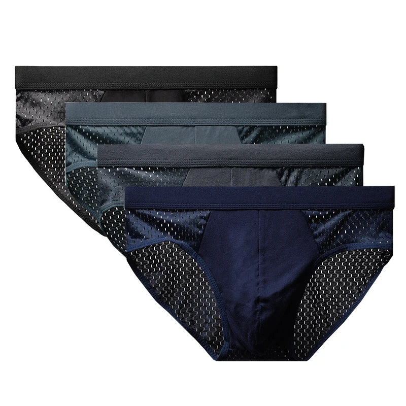 Men's Ice Silk Triangle Briefs – Mesh Square Shorts