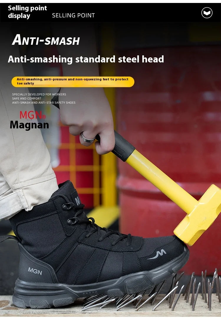 أحذية أمان نسائية بأزرار دوارة للعمل