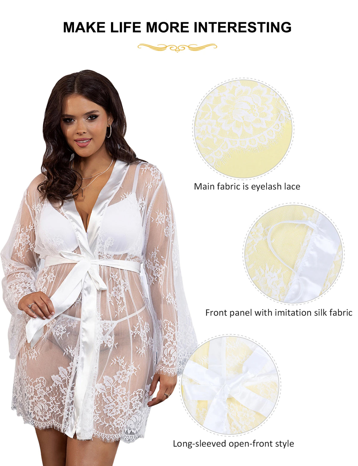 Plus Size Lace Robe