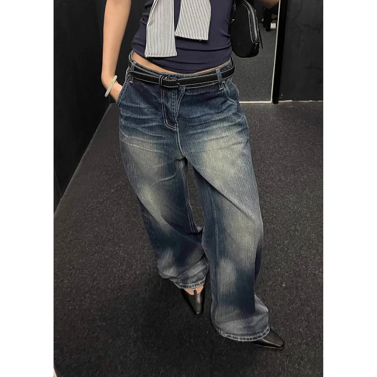 HighMuse™ – Vintage Wide Leg High Waist Denim Pants (Polished, Comfy & Versatile)