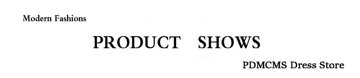 Modern Fashions logo and product showcase presentation for PDMCMS Dress Store.