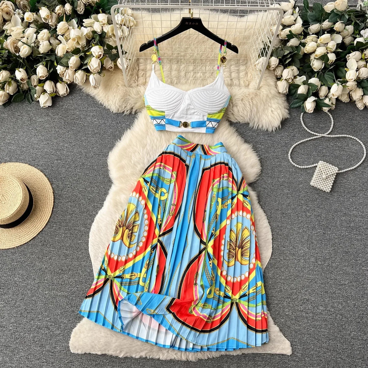 Women's Crop Top & Skirt Set