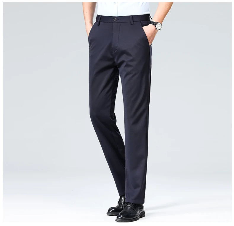 Men's Plus Size Business Trousers – Classic Black