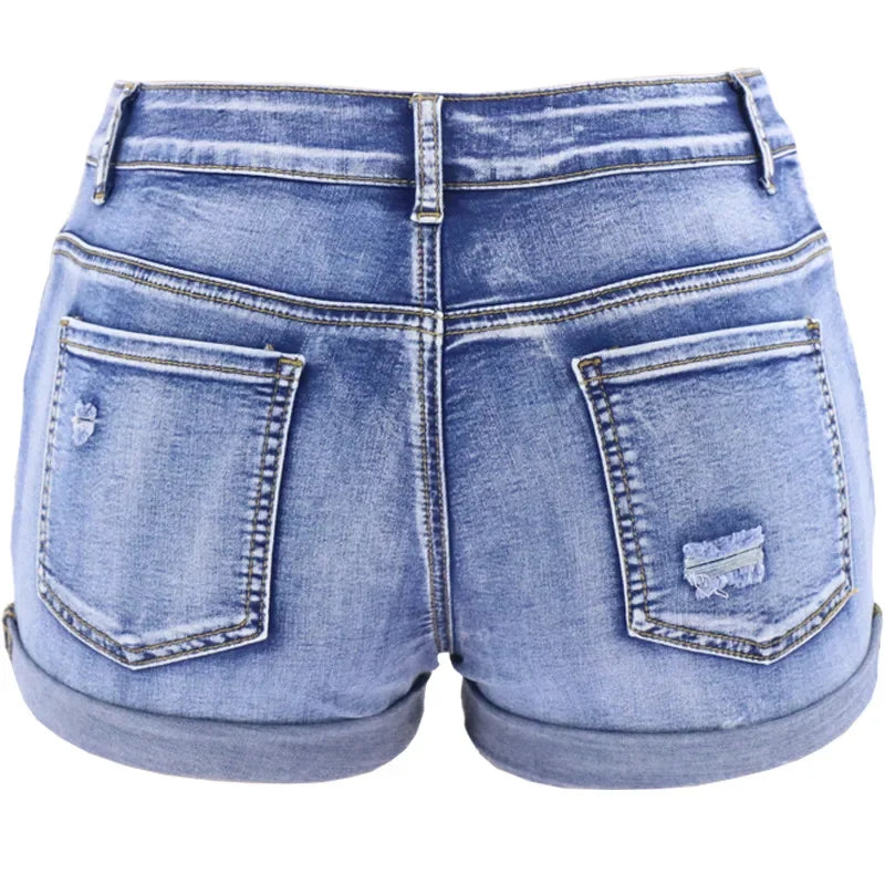 Women Split Denim Beach Shorts