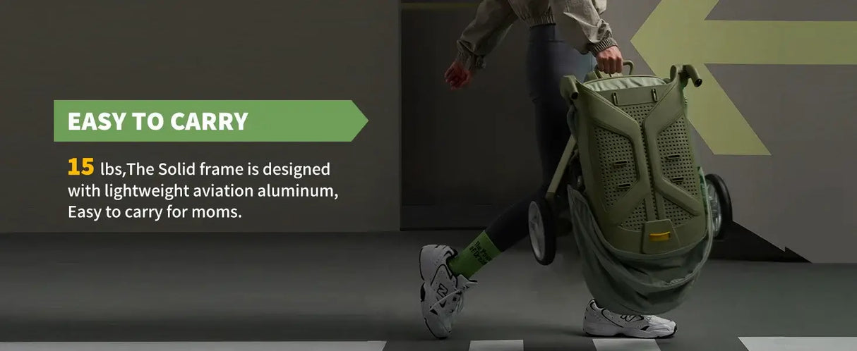 Easy to carry Baby Travel Stroller Mini ELF 2, lightweight at 15 lbs, designed for moms with a sturdy aluminum frame.