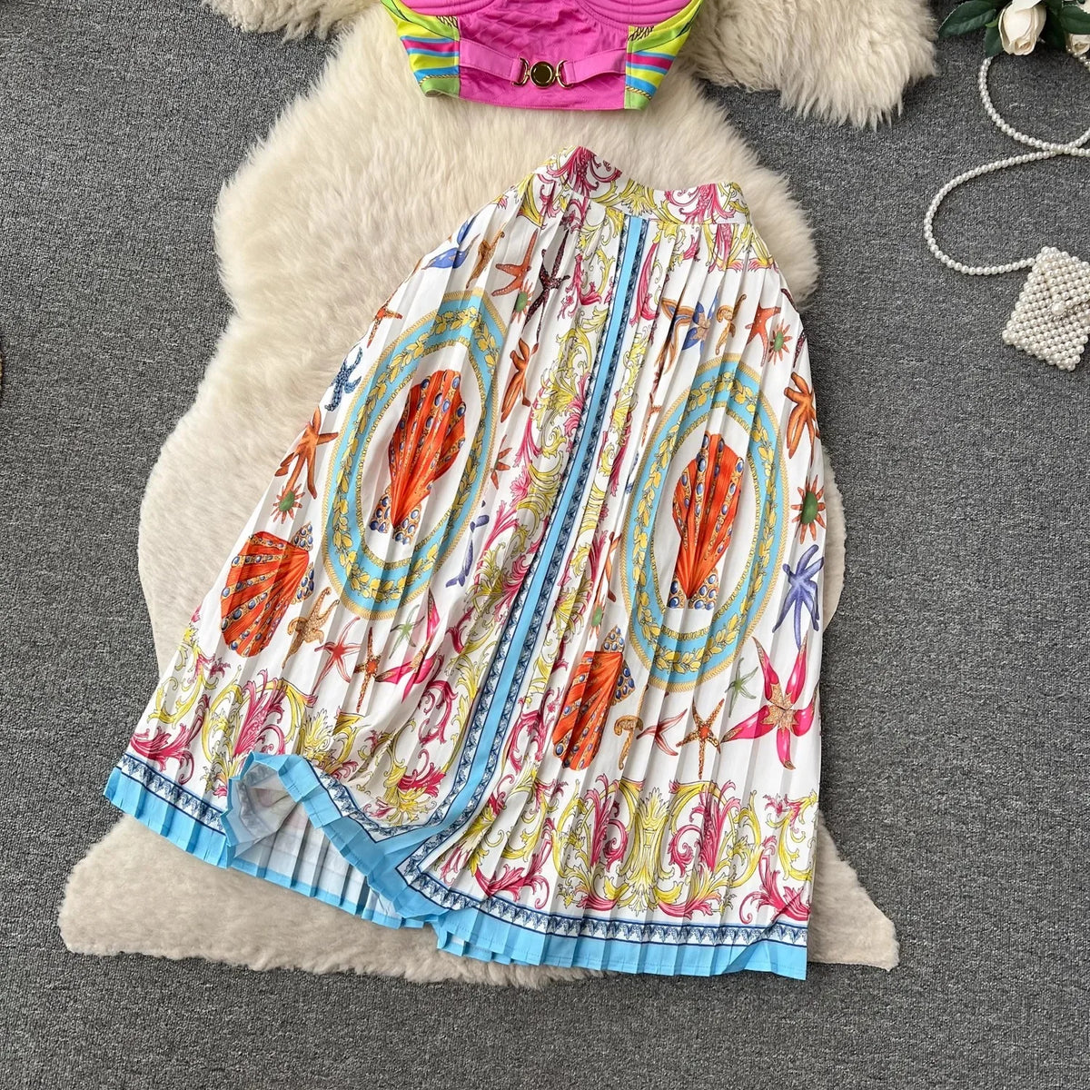 Women's Crop Top & Skirt Set