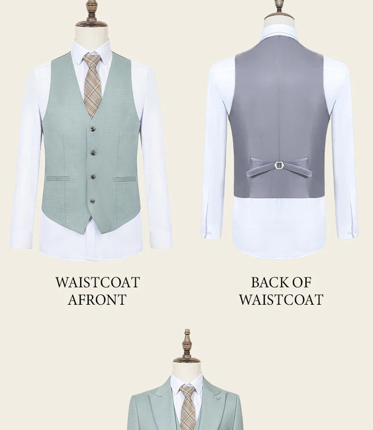 بدلة صيفية خضراء ضيقة للرجال