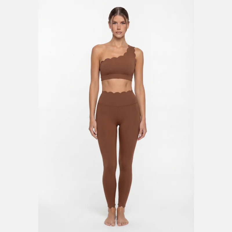 Blush One-Shoulder Yoga Set