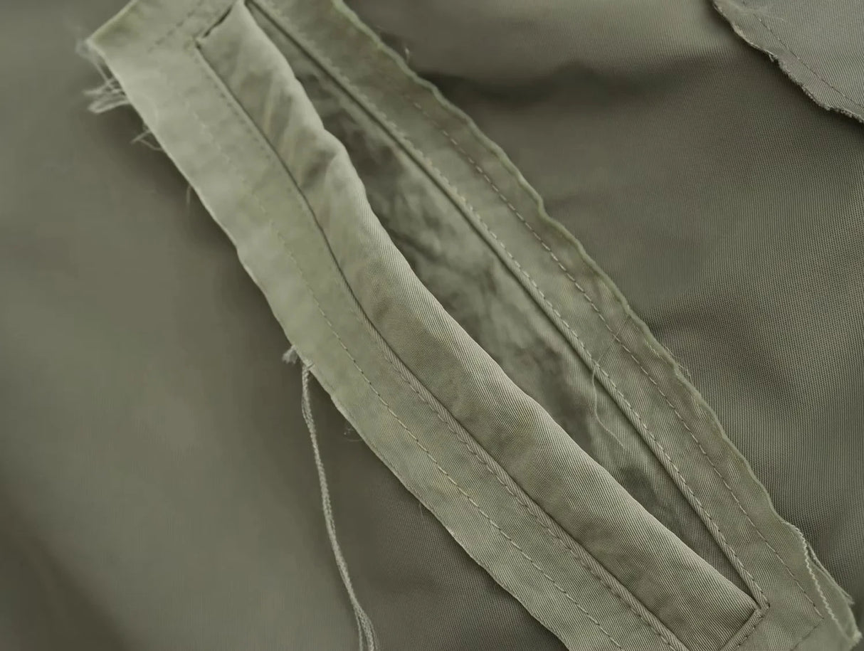 Oversized Army Green Bomber Jacket