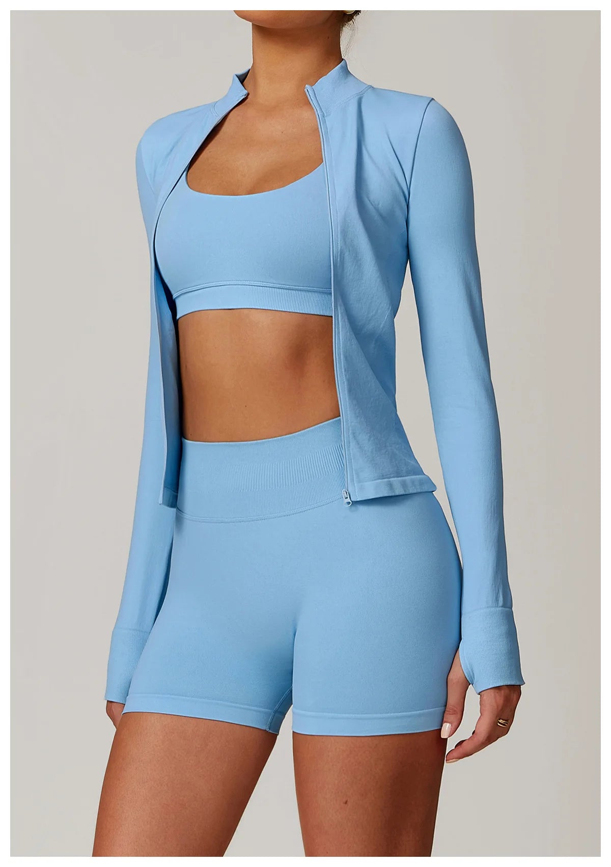 Seamless Women's Long Sleeve Yoga Jacket – Windproof Running Sports Top