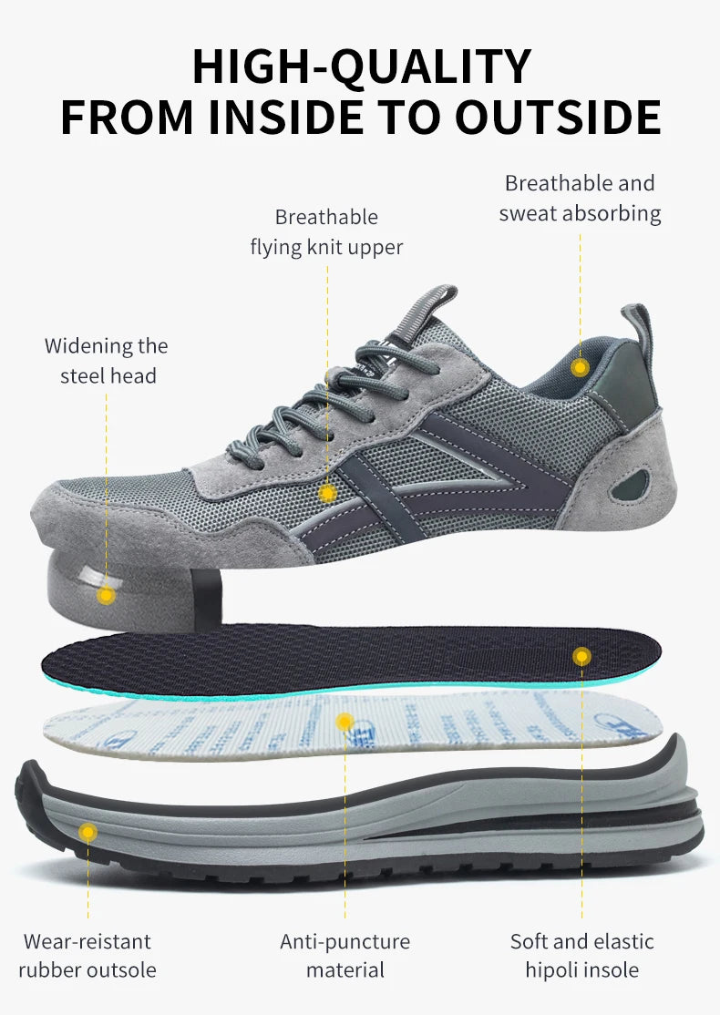 أحذية أمان رجالية بأصابع فولاذية