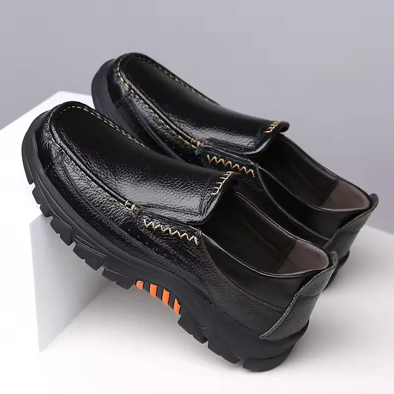 Men Handmade Thick Sole Leather Loafers