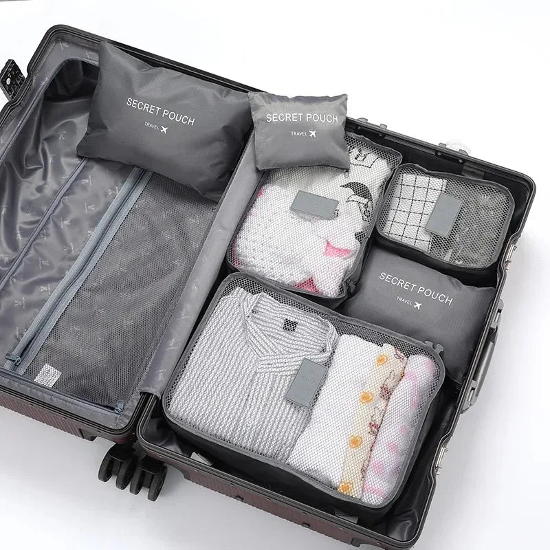 6-Piece Travel Packing Organizer Set – Suitcase Storage Bags
