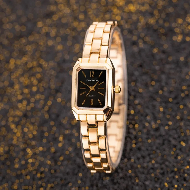 Luxury Square Gold Quartz Couple Watches
