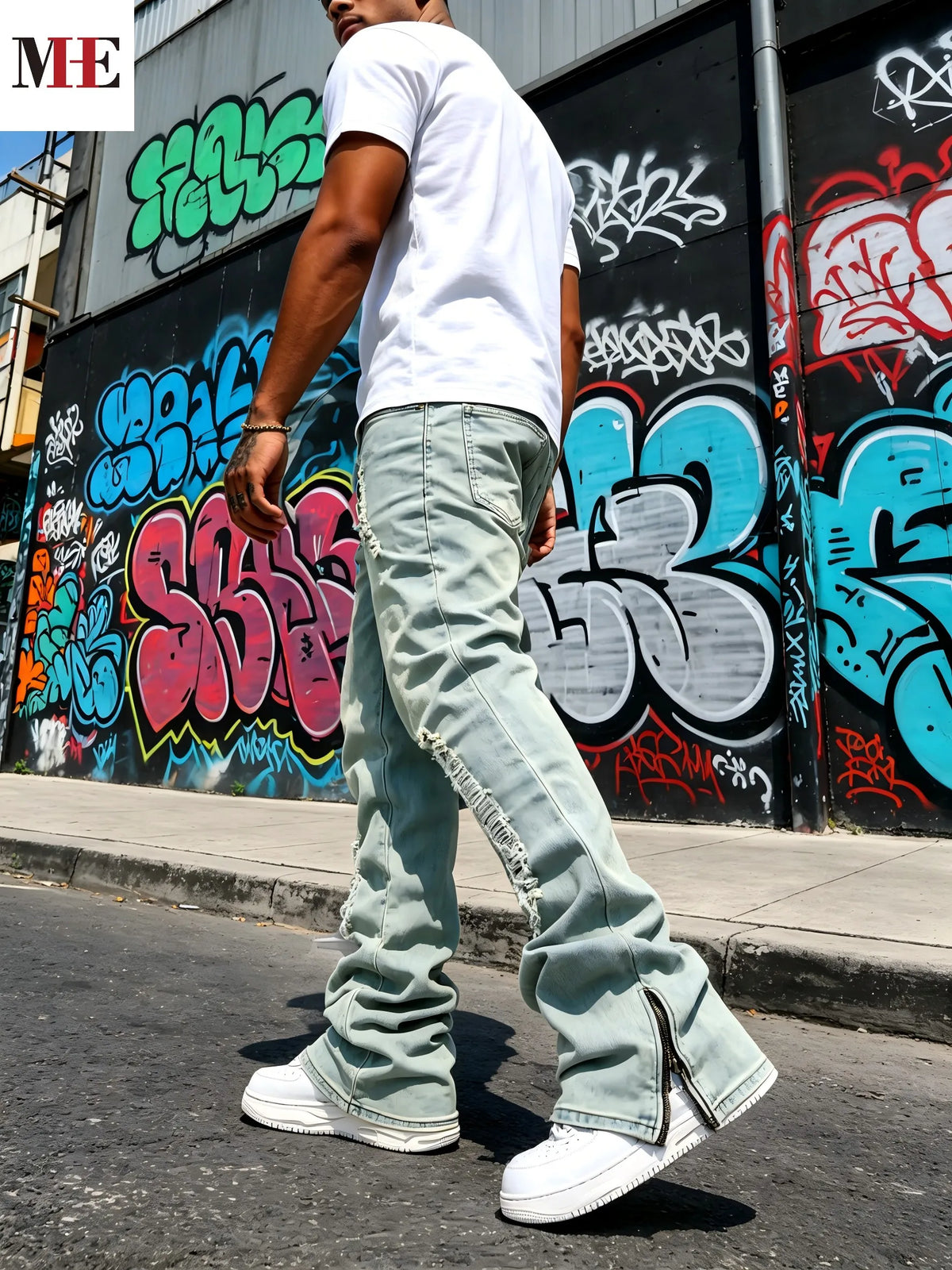 HME Vintage Blue Flare Jeans