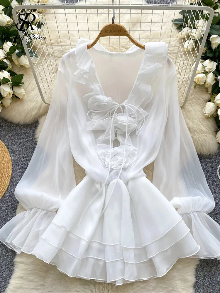 Women's Floral Chiffon Mini Dress