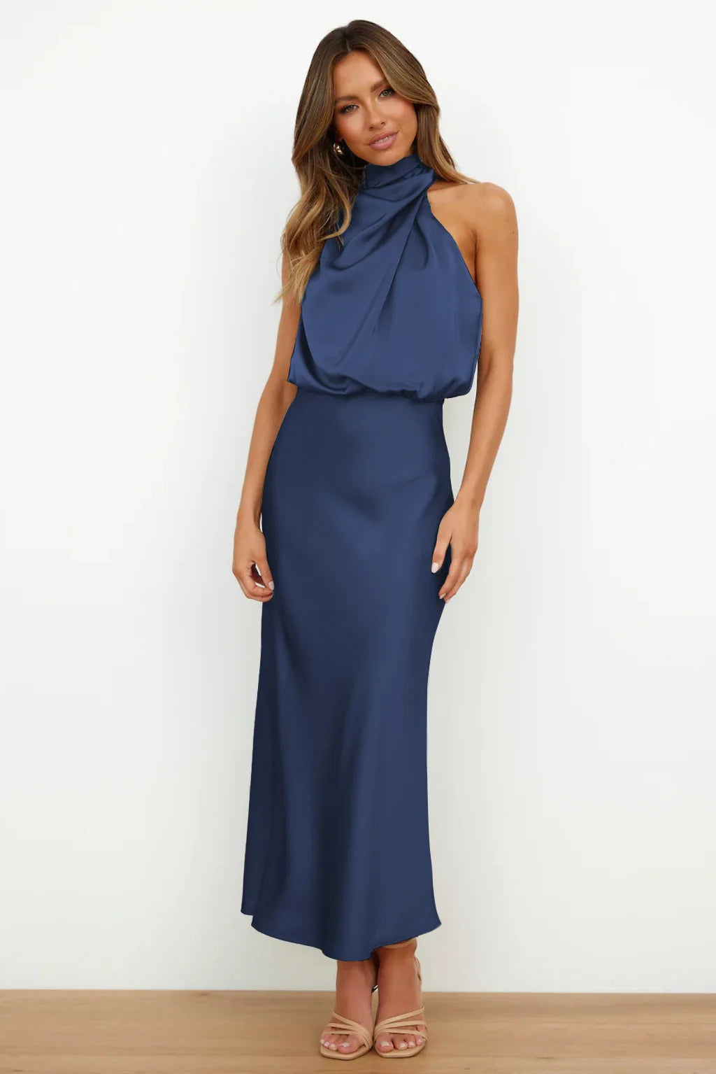 Women's Silk Satin Evening Dress