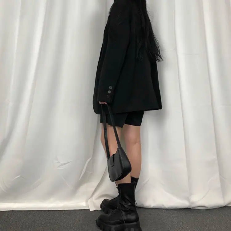 Women Mid Calf Boots Chelsea Lace Up Style