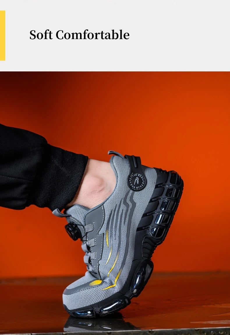 أحذية أمان نسائية شبكية قابلة للتهوية بأصابع فولاذية