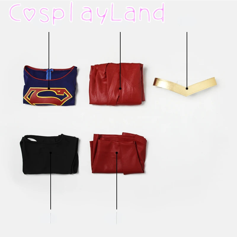 Kara Zor-El Superhero Cosplay Jumpsuit Costume